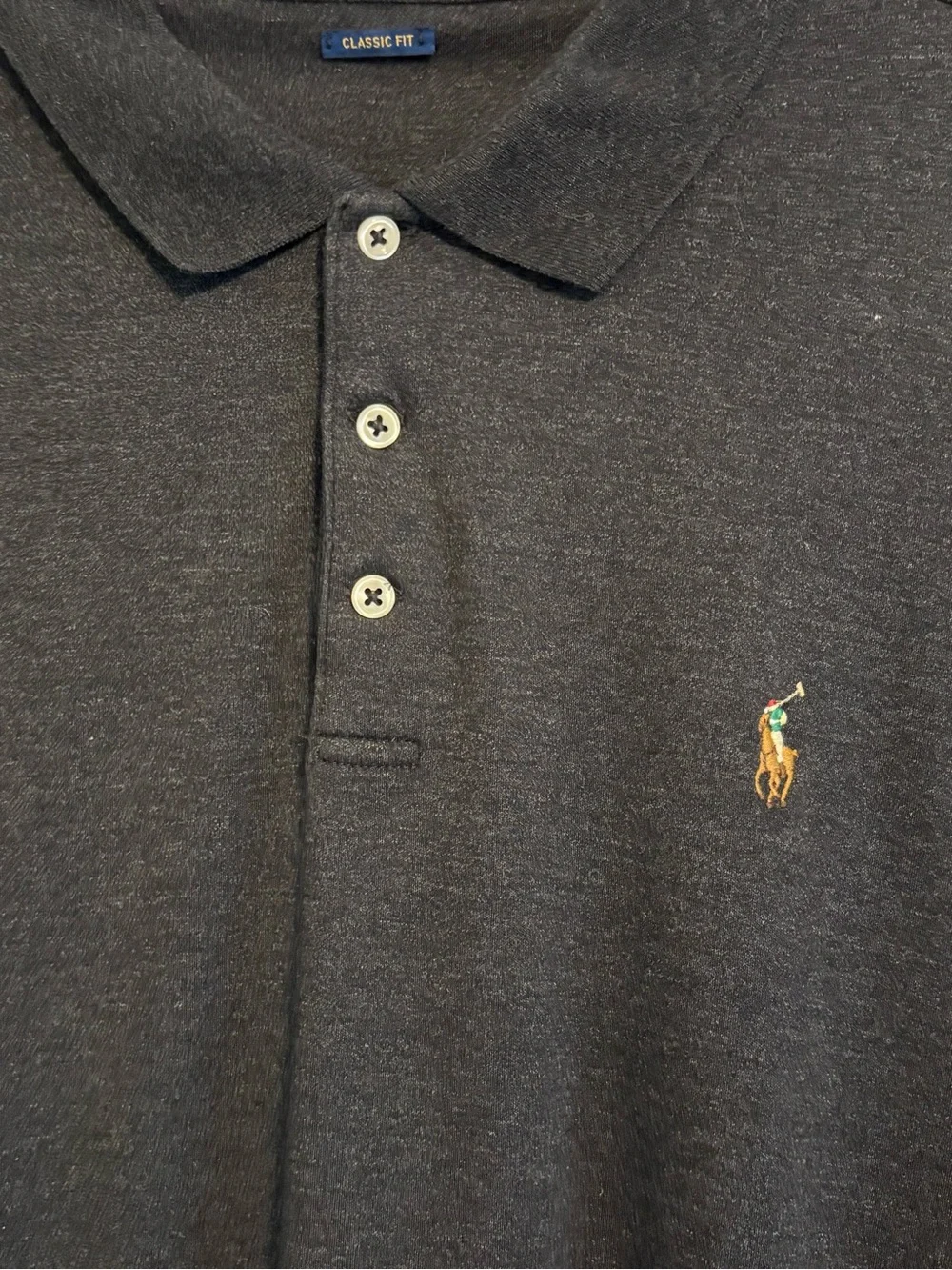 Polo Ralph Lauren Charcoal Classic Fit Polo Shirt | Men’s XL | 100% Cotton